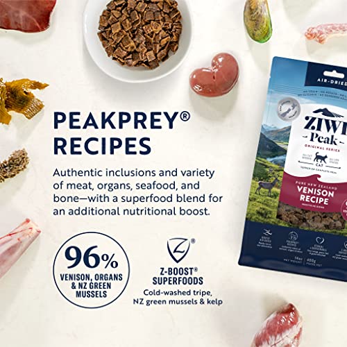 ZIWI Peak Air-Dried Cat Food – All Natural, High Protein, Grain Free and Limited Ingredient with Superfoods (Venison, 14 oz)