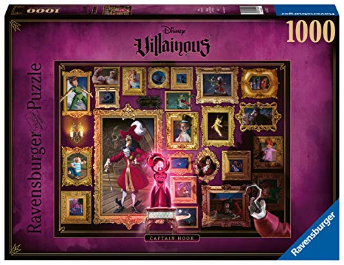Ravensburger Disney Villainous Captain Hook 1000 Piece Jigsaw Puzzle for Adults – Every Piece is Unique, Softclick Technology Means Pieces Fit Together Perfectly