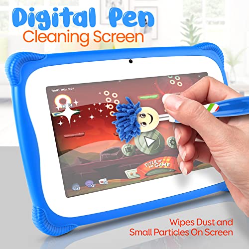 Kids Tablet with Stylus Pen, 7 Inch Android Tablet with 1080p HD Display, Dual Camera, WiFi Compatibility, Quad-Core Processor, 1GB RAM, 8GB Storage, Kid Proof Cover