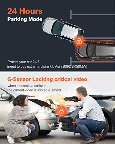 Yeecore 4K Dual Dash Cam 5G WiFi GPS, Real 4K+HDR 1080P Dash Cam Front and Rear, 3' LCD Super Night Vision, Parking Mode, Dash Camera for Cars with App, G-Sensor, Accident Record, Support 512GB Max