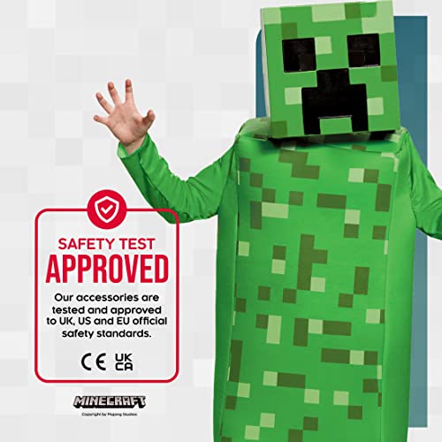 Creeper Deluxe Minecraft Costume, Green, Large (10-12)