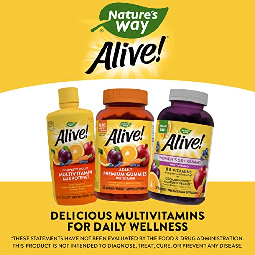 Nature’s Way Alive! Women’s 50+ Gummy Multivitamins, Vitamins and Minerals, Supports Whole Body Wellness*, Vegetarian, Mixed Berry Flavored, 150 Gummies