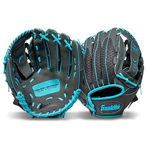Franklin Sports Kids Baseball Glove - Youth Baseball, Softball + Teeball Glove for Boys + Girls - Shok Sorb Glove - Right Hand Throw - Blue - 10.5'