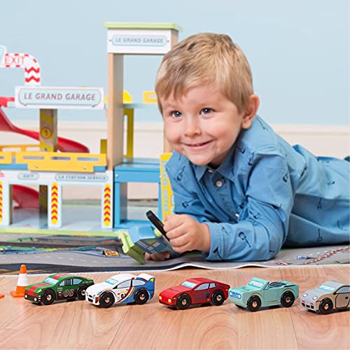 Le Toy Van Motors, Planes and Garages, Montecarlo Sports Cars Premium Wooden Toys for Kids Ages 3 Years and Up