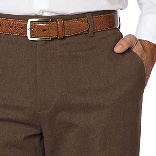 Kirkland Signature Men's Non-Iron Comfort Pant (Brown, 36 x 30)