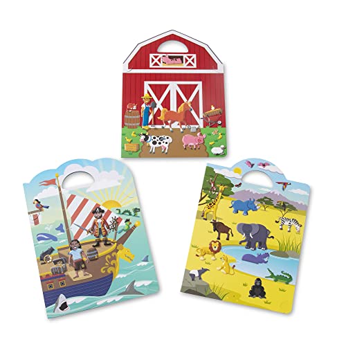 Melissa and Doug Puffy Sticker Play Sets - Safari, Pirate, On the Farm - Reusable Dress Up Doll Stickers, Restickable Puffy Sticker Book For Kids Ages 4+