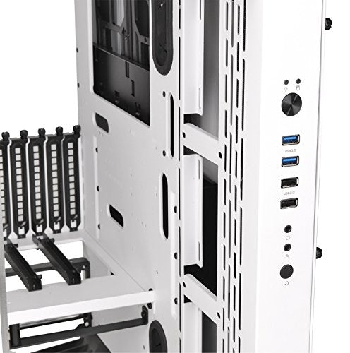 Thermaltake Core P3 ATX Tempered Glass Gaming Computer Case Chassis, Open Frame Panoramic Viewing, White Edition, CA-1G4-00M6WN-05, Snow