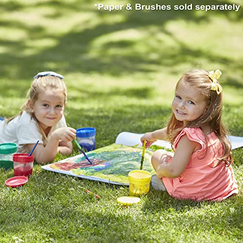 Melissa and Doug Spill-Proof Paint Cups - 4-Pack, Airtight Seal, Snap Lids - Kid-Safe Reusable No-Spill Paint Cups Storage Containers