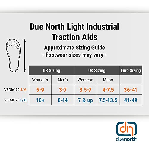 Due North Light Industrial Ice Cleats for Walking and Working - 12 Replaceable Ice Diamond Spikes (Pair)