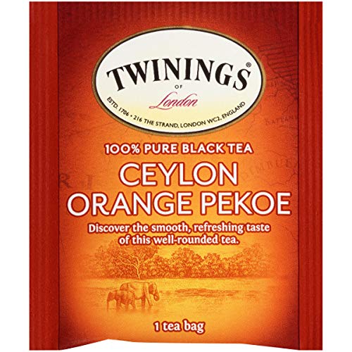 Twinings Ceylon Orange Pekoe Individually Wrapped Tea Bags, 20 Count Pack of 6, Crisp Refreshing Black Tea, Caffeinated