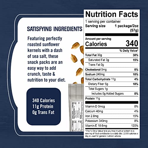Kar’s Nuts Roasted and Salted Sunflower Kernels, 2 oz Individual Packs – Bulk Pack of 72, Gluten-Free Snacks
