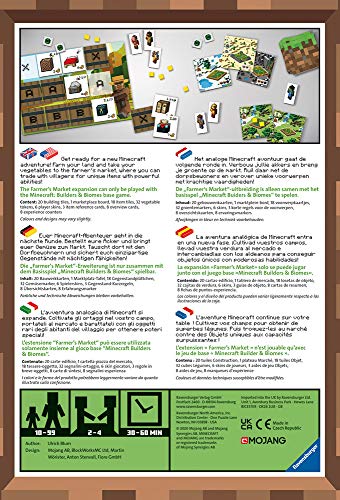 Ravensburger Minecraft: Builders and Biomes - Farmer's Market Expansion Strategy Board Game Ages 10 and Up - Amazon Exclusive