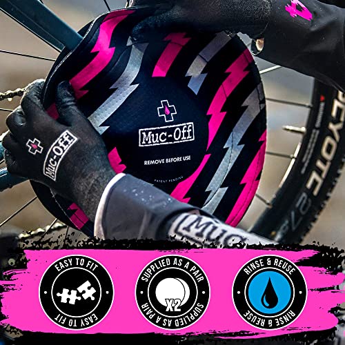 Muc-Off Disc Brake Covers, Set of 2 - Washable Neoprene Protective Covers for Bicycle Disc Brakes - Protects From Overspray And Damage In Transit