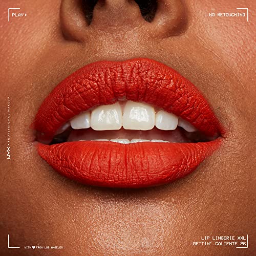 NYX PROFESSIONAL MAKEUP Lip Lingerie XXL Matte Liquid Lipstick - Gettin Caliente (Bright Red Orange)