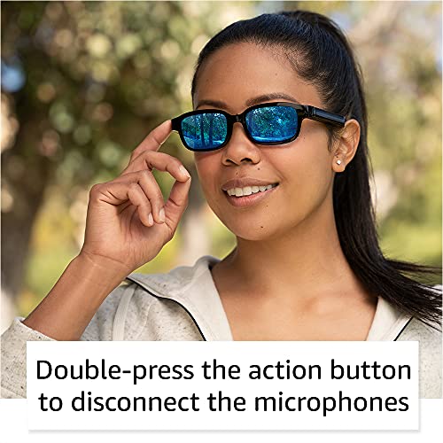 Echo Frames (2nd Gen) | Smart audio sunglasses with Alexa | Classic Black with new polarized blue mirror sunglass lenses