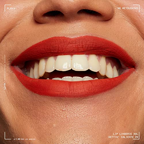 NYX PROFESSIONAL MAKEUP Lip Lingerie XXL Matte Liquid Lipstick - Gettin Caliente (Bright Red Orange)