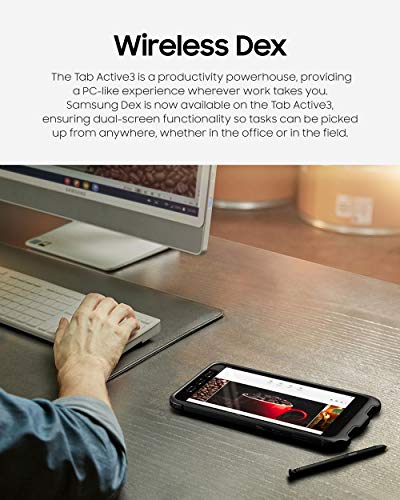 Samsung Galaxy Tab Active3 Enterprise Edition 8” Rugged Multi Purpose Tablet |128GB and WIFI and LTE (UNLOCKED) | Biometric Security (SM-T577UZKGN14), Black