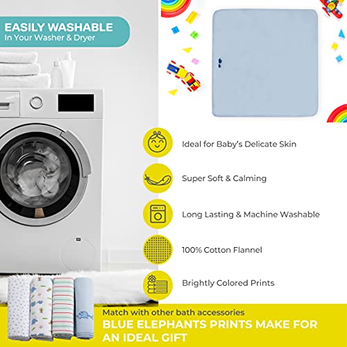 Spasilk Receiving Baby Blanket, 100% Cotton Flannel Blanket, Pack of 4, Blue