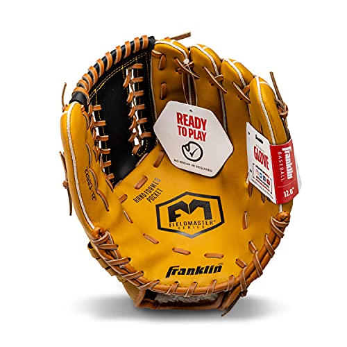 Franklin Sports Baseball and Softball Glove - Field Master - Baseball and Softball Mitt , 12' - Trapeze Web, Tan