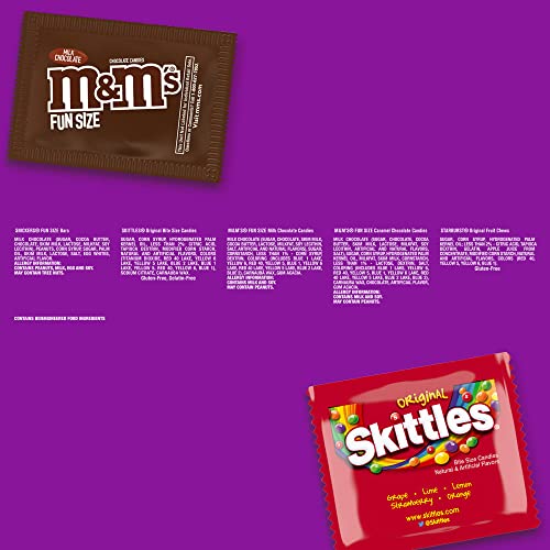 SNICKERS, MandM'S Milk Chocolate, MandM'S Caramel, SKITTLES and STARBURST Candy Variety Mix, 45.69-Ounce Bag, 90 Pieces