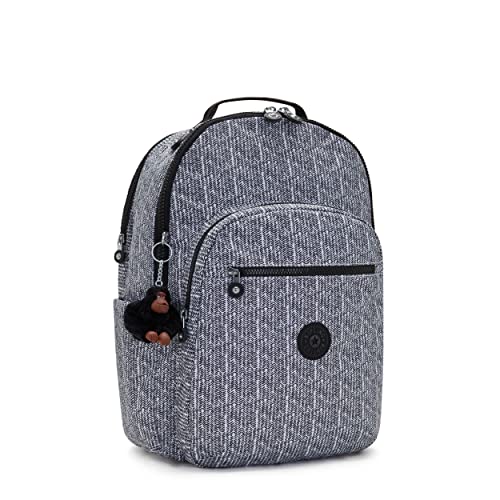 Kipling Women's Seoul Extra Large 17” Device Backpack, Durable, Roomy with Padded Shoulder Straps, School Bag, Simply Chevron, 34.5'' L x 45'' H x 23'' D