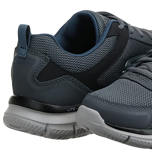 Skechers Men's Track Scloric Oxford, Gray/Navy, 11.5 M US