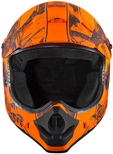 Raider Ambush Mossy Oak Unisex-Adult MX Off-Road Helmet (Blaze Orange Break-Up Infinity Camo, Small)
