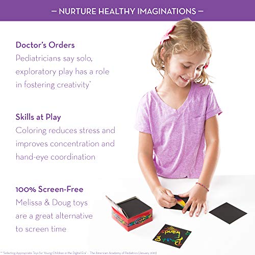 Melissa and Doug Scratch Art Rainbow Mini Notes (125) With Wooden Stylus - Color Scratch Art Mini Notes, Party Favors, Stocking Stuffers, Arts And Crafts For Kids