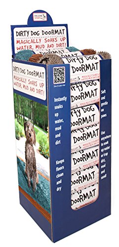 Dog Gone Smart Dirty Dog Microfiber Paw Doormat - Muddy Mats For Dogs - Super Absorbent Dog Mat Keeps Paws and Floors Clean - Machine Washable Pet Door Rugs with Non-Slip Backing | Medium Pacific Blue