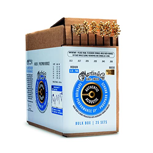 Martin Guitar Authentic Acoustic SP MA550 Guitar Strings Set, Acoustic Guitar Accessories, 25 Sets,