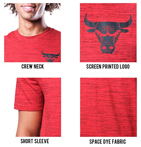 Ultra Game NBA San Antonio Spurs Mens Space Dye Tee Shirt, Team Color, Large