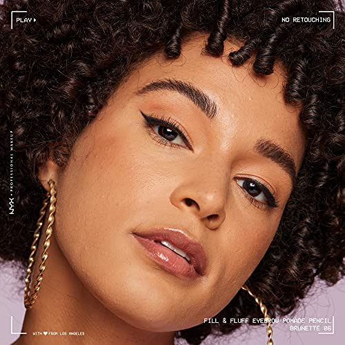 NYX PROFESSIONAL MAKEUP Fill and Fluff Eyebrow Pomade Pencil, Brunette