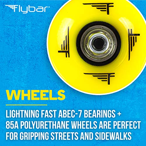 Flybar 22 Inch Kids Skateboard – Penny Board, Mini Cruiser Skateboards for Kids Ages 6-12, Outdoor Toys, Lightweight, Durable, Non-Slip Deck, ABEC-7 Bearings, Holds up to 175 lbs (Purple)