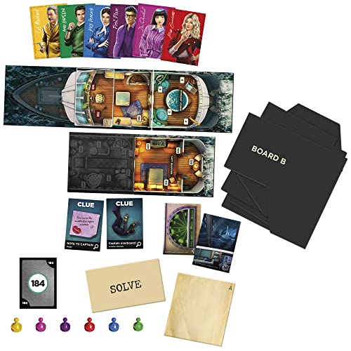 Clue Board Game Sabotage on the High Seas, Clue Escape Room Game, Murder Mystery Games, Cooperative Family Board Game, Ages 10 and up, 1-6 Players