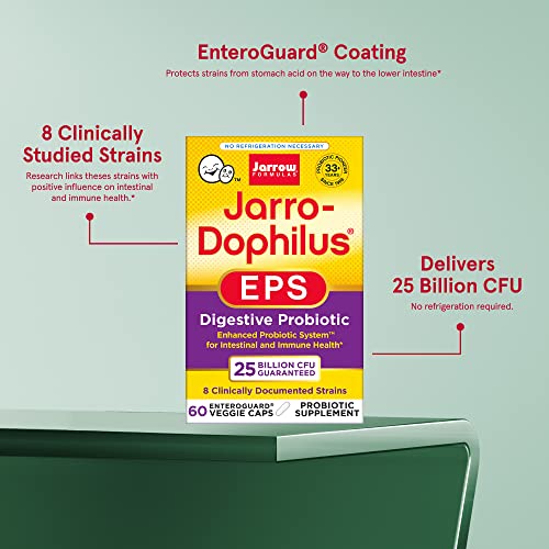 Jarro-Dophilus EPS - 25 Billion CFU - Digestive Probiotics Supplement - Intestinal and Immune Health - 60 Servings (PACKAGING MAY VARY)