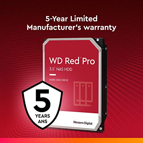 Western Digital 8TB WD Red Pro NAS Internal Hard Drive HDD - 7200 RPM, SATA 6 Gb/s, CMR, 256 MB Cache, 3.5' - WD8003FFBX