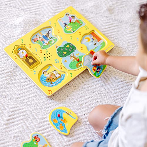 Melissa and Doug Sing-Along Nursery Rhymes Sound Puzzle - Wooden Peg Puzzle (8 pcs)