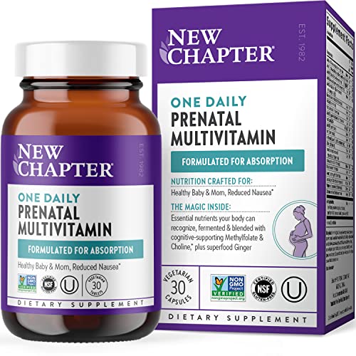 New Chapter Prenatal Vitamins Prenatal Multivitamin with Methylfolate + Choline for Healthy Mom Baby , One Daily, 30 Count