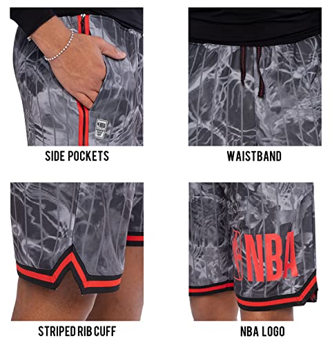 Ultra Game NBA Men’s Super-Soft Basketball Training Shorts, Light Grey, X-Large