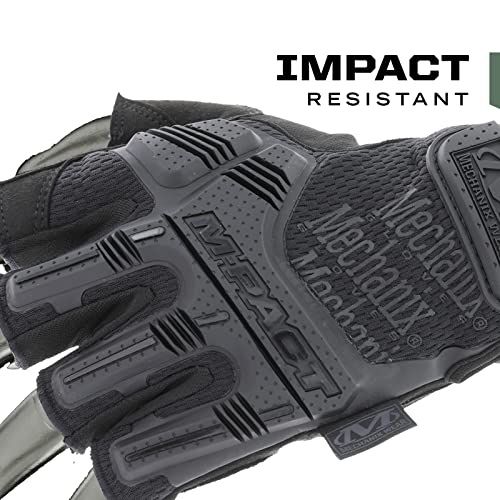 Mechanix Wear: M-Pact Fingerless Tactical Work Gloves, Impact Protection and Vibration Absorption, Tactical Gloves for Airsoft, Paintball, and Utility Use, Gloves for Men (Brown, Large)