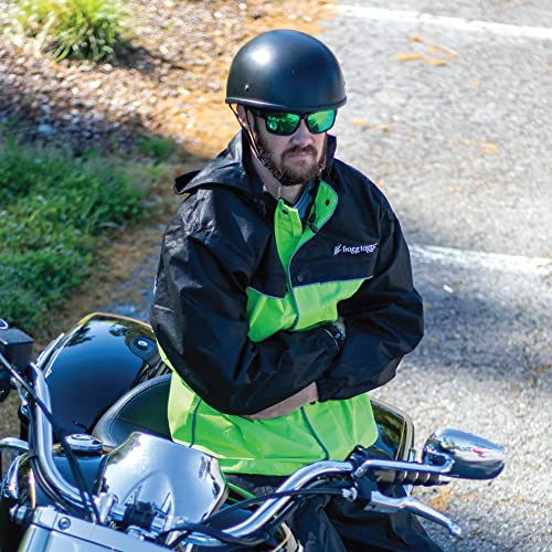 Frogg Toggs Road Toad Reflective Waterproof Rain Jacket, Black, Medium