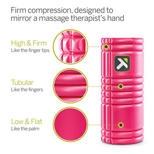 TriggerPoint GRID Foam Roller for Exercise, Deep Tissue Massage and Muscle Recovery, Original (13-Inch), Pink