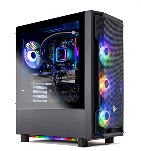 Skytech Shadow Gaming PC Desktop – AMD Ryzen 5 7600X 4.7 GHz, RTX 3060, 1TB NVME SSD, 32G DDR5 RGB, 600W Gold PSU, 240mm AIO, AC Wi-Fi, Windows 11 Home 64-bit