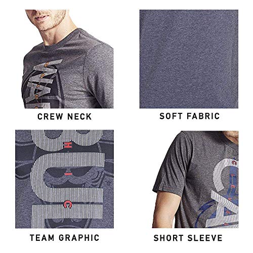 Ultra Game NBA Boston Celtics Mens Upright Logo Short Sleeve Tee Shirt, Charcoal Heather, XX-Large