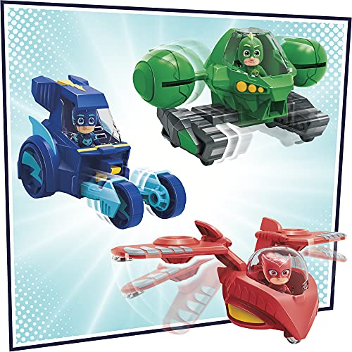 PJ Masks 3-in-1 Combiner Jet Preschool Toy, PJ Masks Toy Set with 3 Connecting PJ Masks Cars and 3 Action Figures for Kids Ages 3 and Up