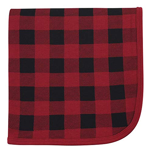 Touched by Nature Unisex Baby Organic Cotton Swaddle, Receiving and Multi-purpose Blanket, Buffalo Plaid, One Size