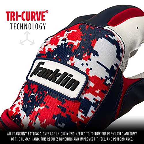 Franklin Sports MLB Digitek Baseball Batting Gloves - Navy/Red - Youth Small
