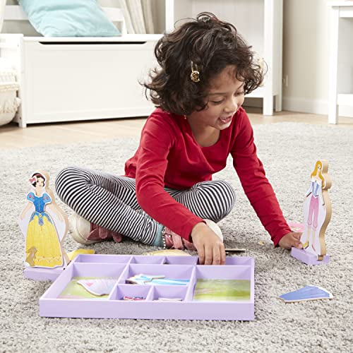 Melissa and Doug Disney Sleeping Beauty and Snow White Magnetic Dress-Up Wooden Doll Pretend Play Set (40+ pcs)