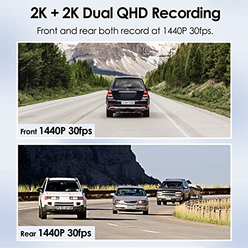 Dash Cam Front and Rear VIOFO 2K + 2K 5GHz Wi-Fi GPS Dual Dash Camera for Cars, 2.4” LCD, Buffered Parking Modes, Voice Notification, WDR Super Night Vision, Motion Detection, Emergency Lock(A229 Duo)