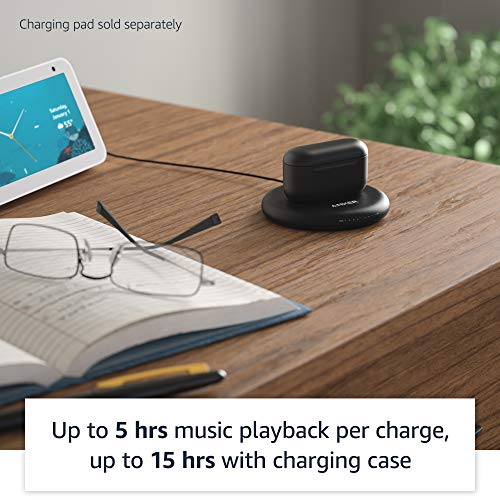 Echo Buds with Active Noise Cancellation (2021 release, 2nd gen) | Wireless earbuds with active noise cancellation and Alexa | Wireless charging case | Glacier White